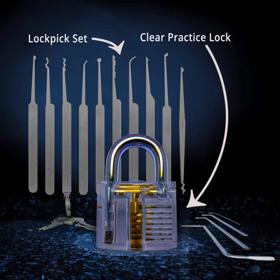 Set de Lockpicks LPXS15 avec serrure d&rsquo;entraînement