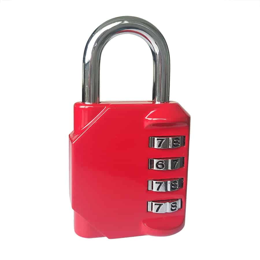 Cadenas à chiffres 4 combinaisons Rouge