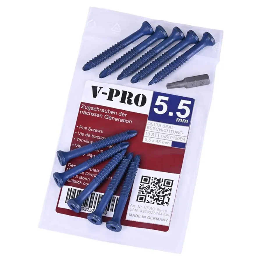 Vis à tirage V-PRO 5,5 x 48 mm – 10 pièces